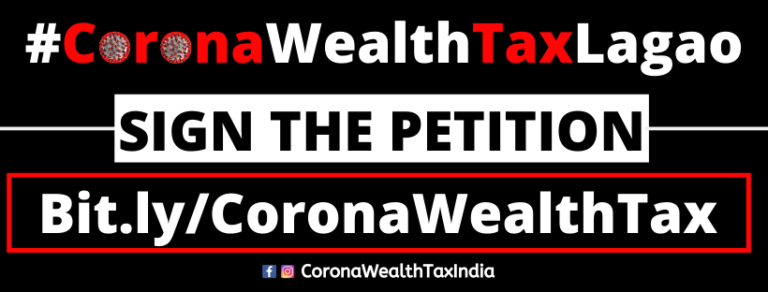 Petition – Levy a 2% Emergency Coronatax on the Wealth of the Richest 1% People.