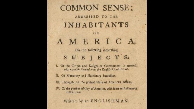 250 Years Since the Publication of Tom Paine’s Common Sense