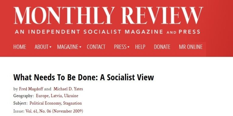 What Needs to Be Done: A Socialist View